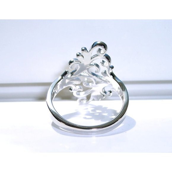 925 STERLING SILVER Unique Swirls Statement Ring - Picture 9 of 16